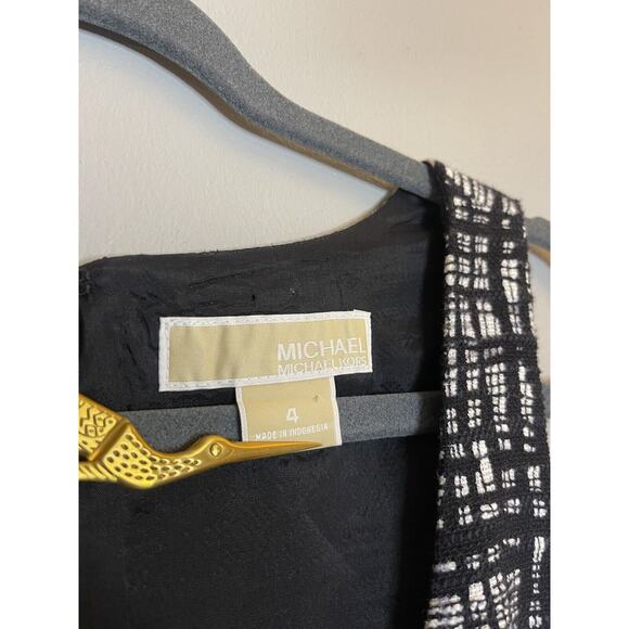 Michael Kors Womens Sheath Wool Blend Tweed Dress Size 4 Black and White - Picture 5 of 6